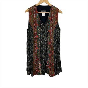 Vintage Carole Little Floral Boho Chic Bead Tank Size 8